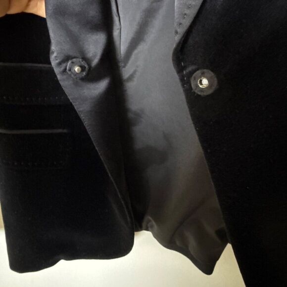 Elie Tahari Womens Black Velvet Blazer Jacket With Satin Lapel Single Button Clo - Picture 7 of 7